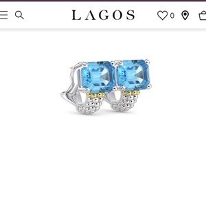 Current style Lagos S/S Caviar Blue Topaz Omega post earrings !